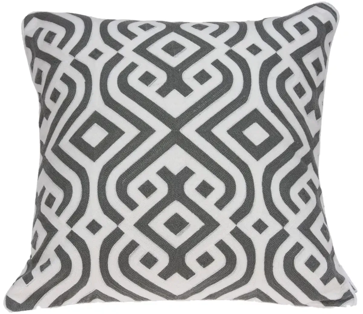 20" Gray and White Stencil Stripes Throw Pillow