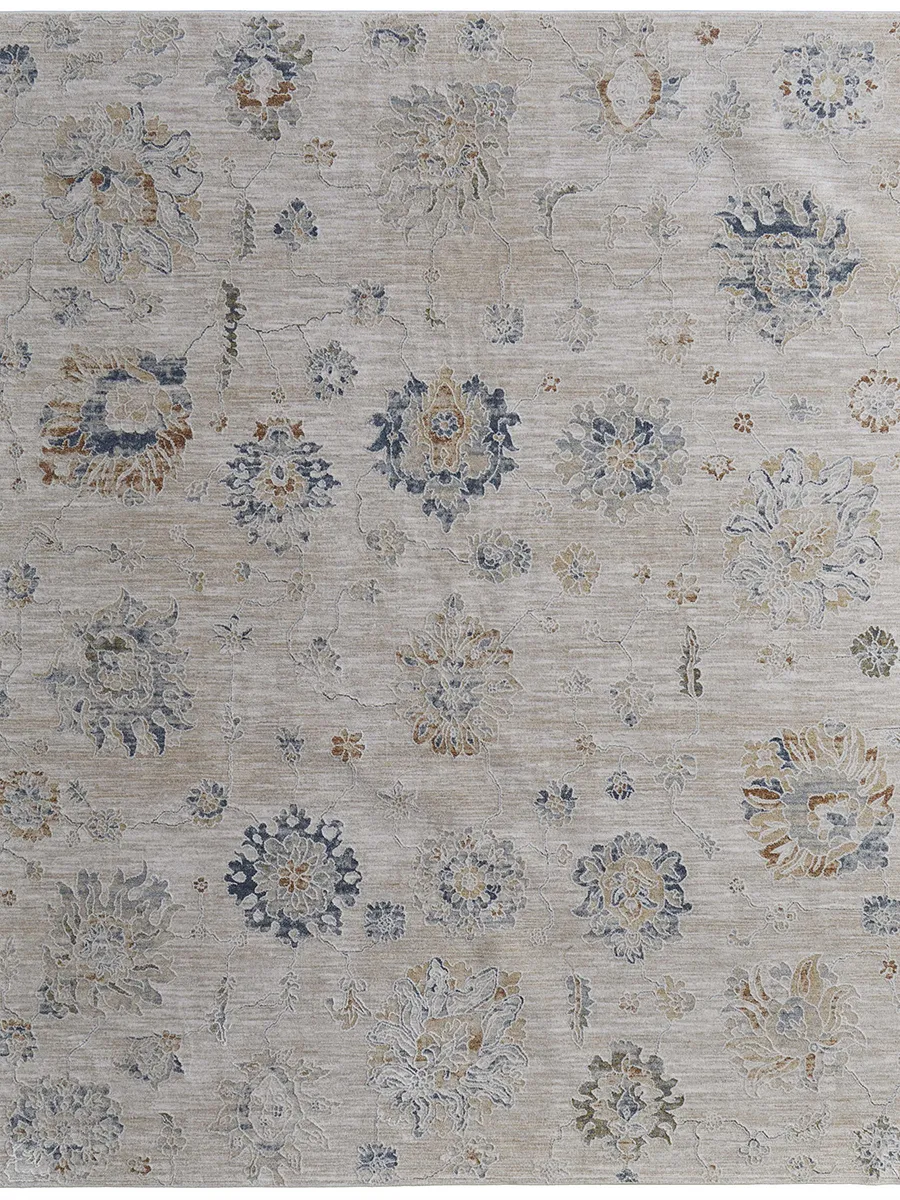 Pasha 39M9F 5' x 7'6" Taupe/Ivory/Blue Rug