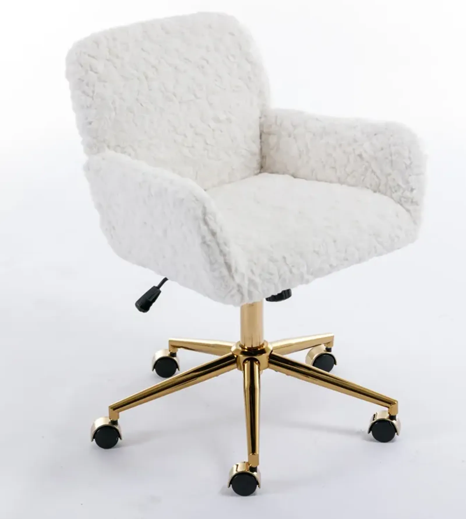 Hivvago Modern Contemporary Height Adjustable Office Swivel Chair with Gold Legs