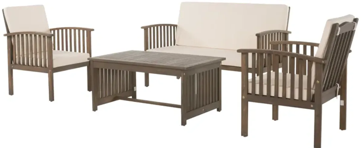 Merax Acacia Wood Sofa Table Set Outdoor Patio Chat Set