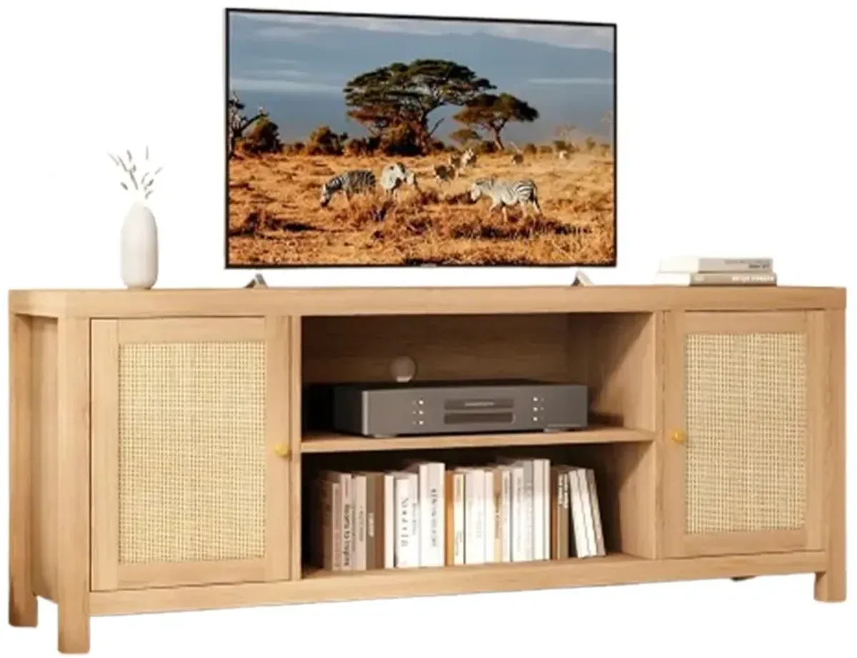 TV Stand for 70 inch,Entertainment Center with Storage and Shelves