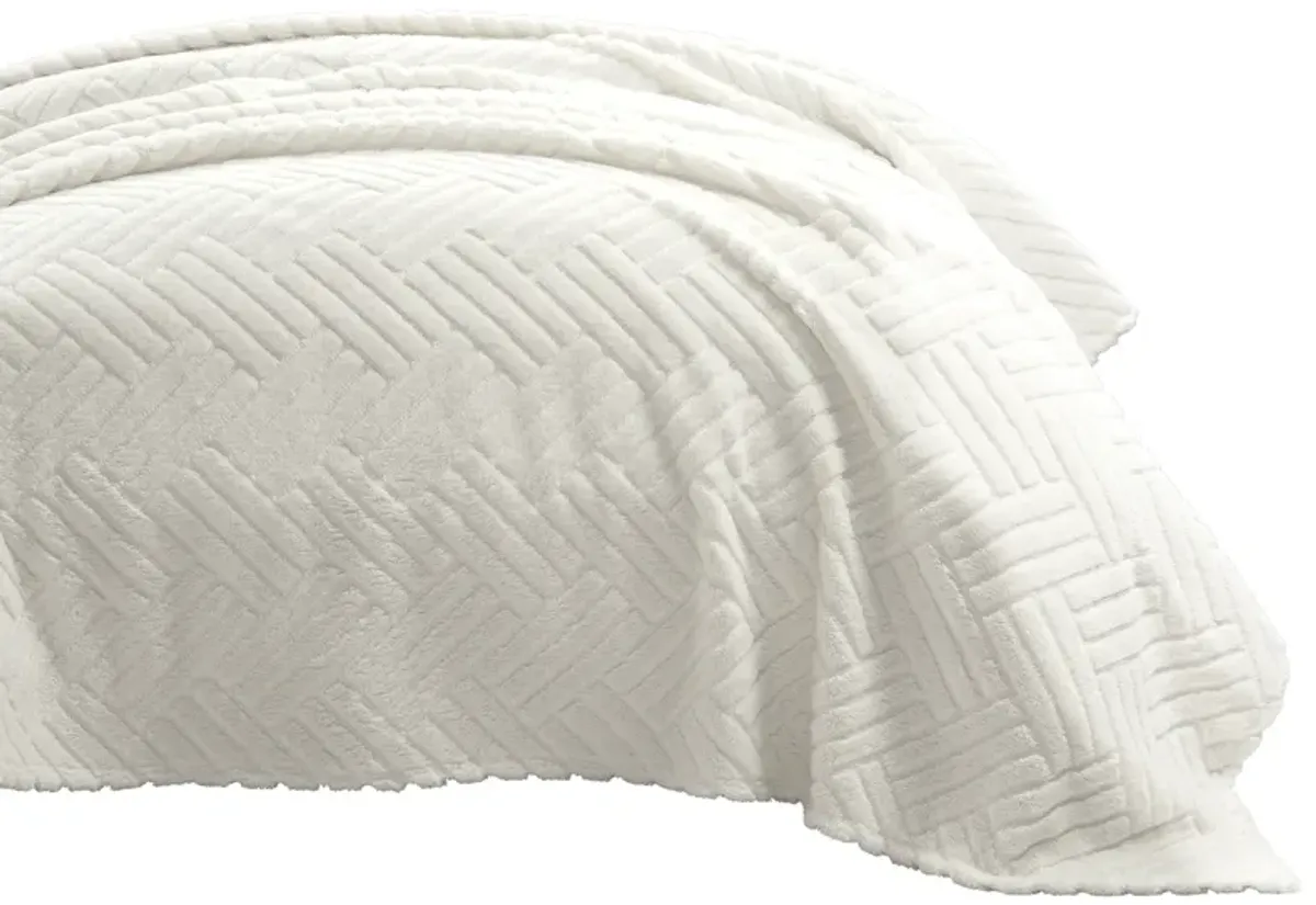 Super Cozy Ultra Soft Ribbed Faux Fur Bedspread/Blanket Single