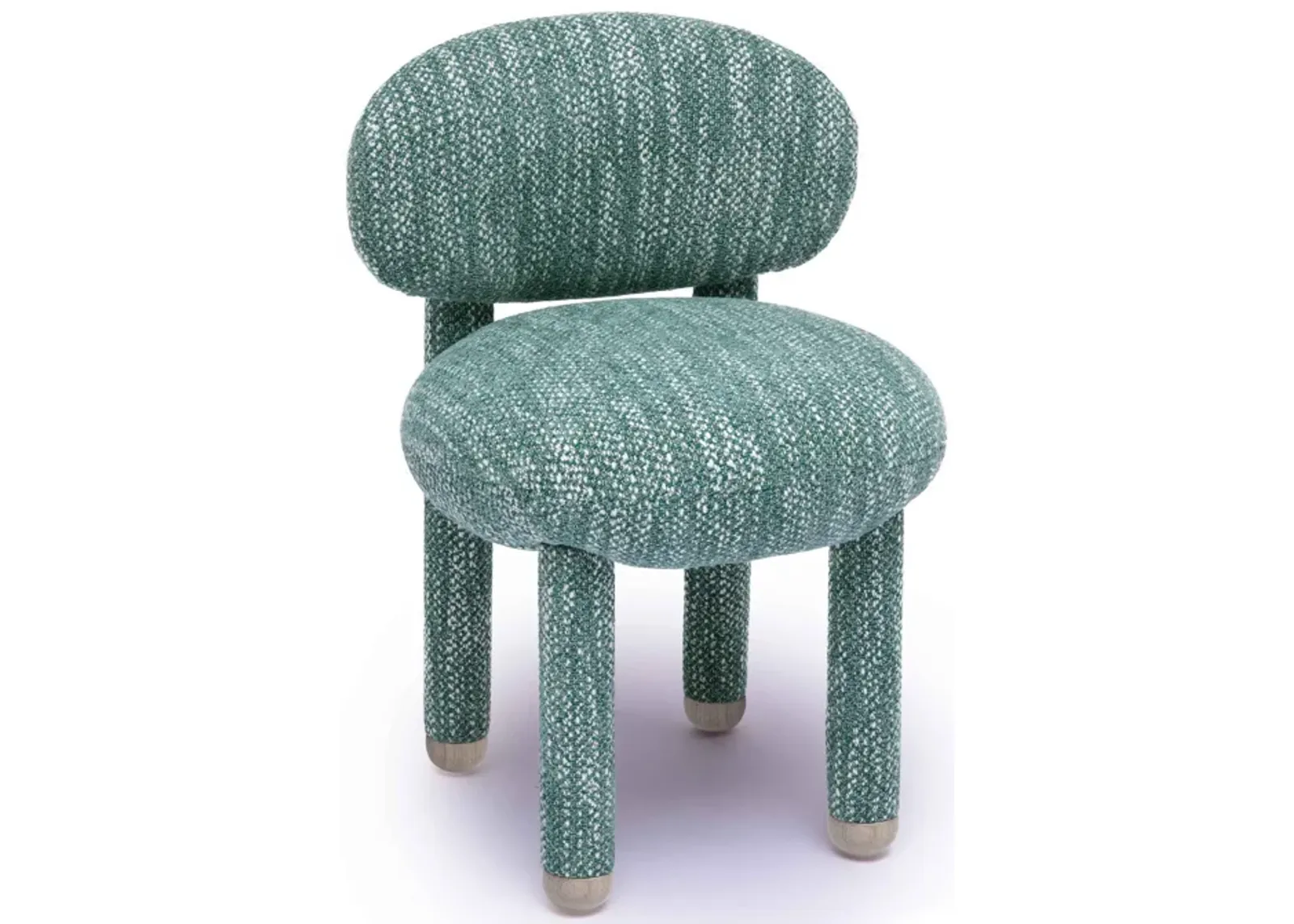 Manu Teal Knubby Performance Fabric Side Chair