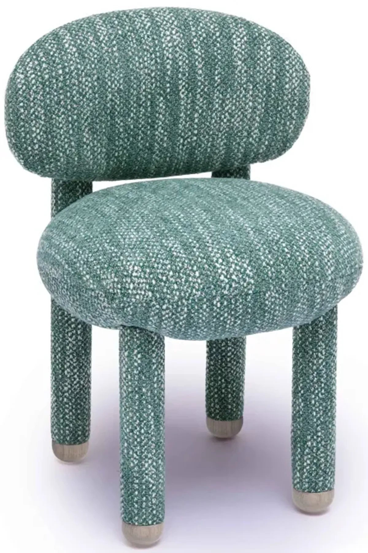 Manu Teal Knubby Performance Fabric Side Chair