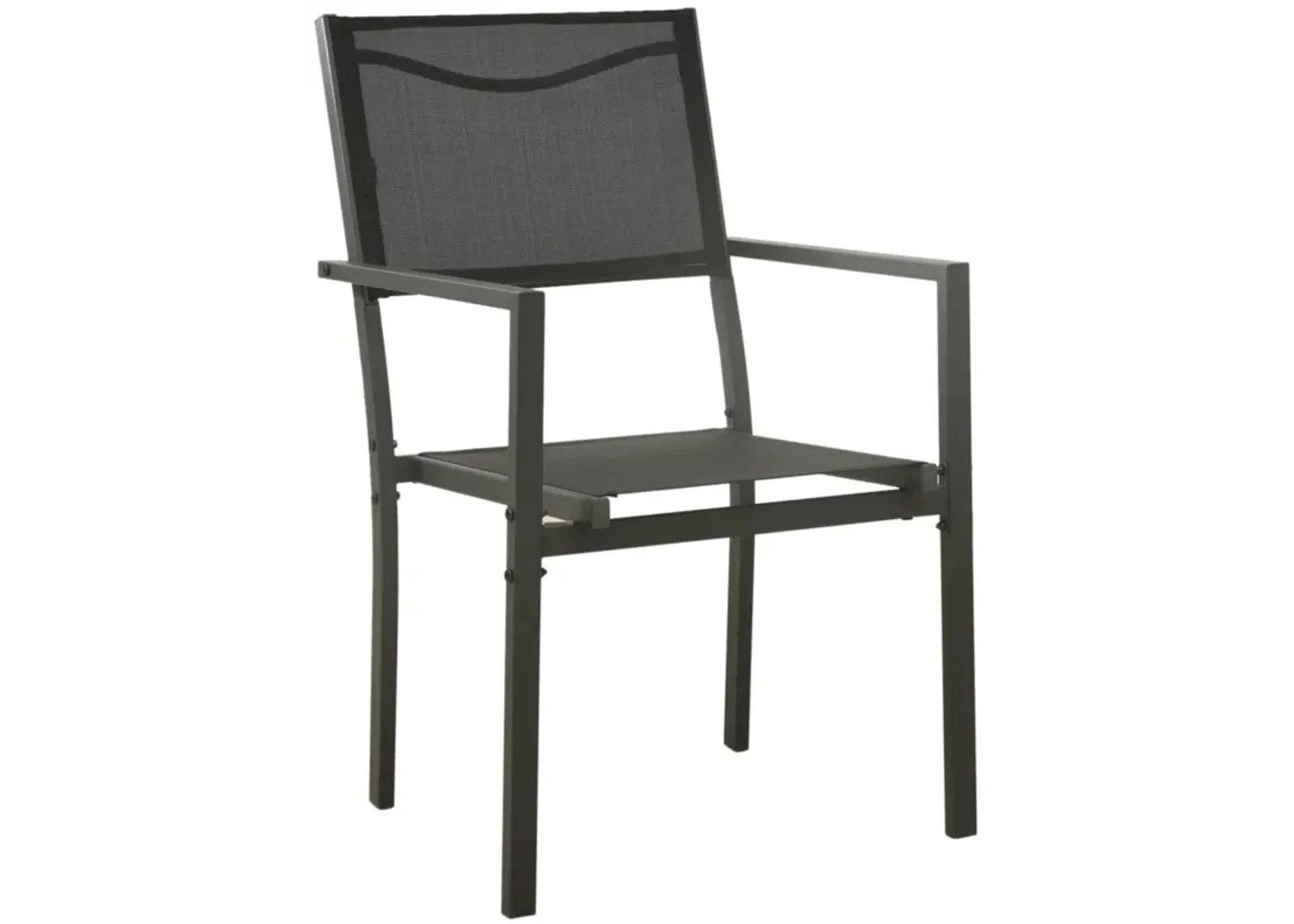 vidaXL Patio Chairs 2 pcs Textilene and Steel Black and Anthracite