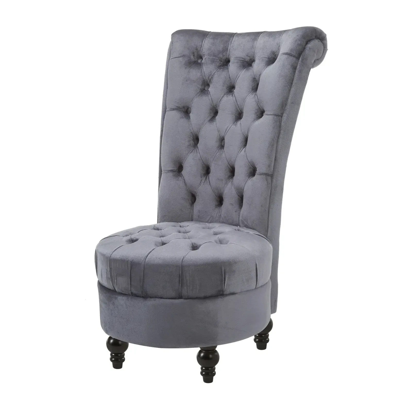 Hivvago High Back Plush Velvet Upholstered Accent Low Profile Chair