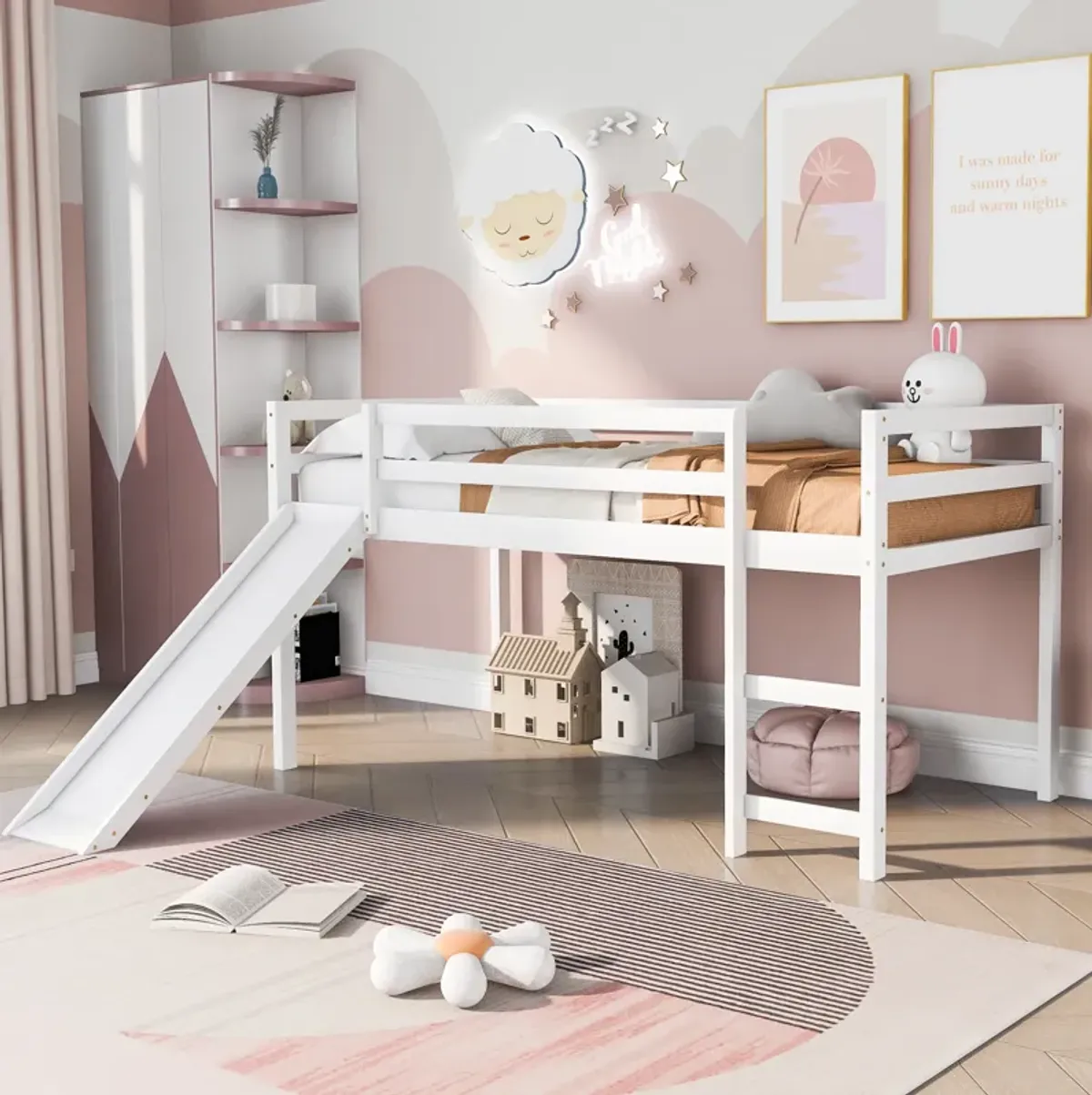 Merax Loft Bed with Slide