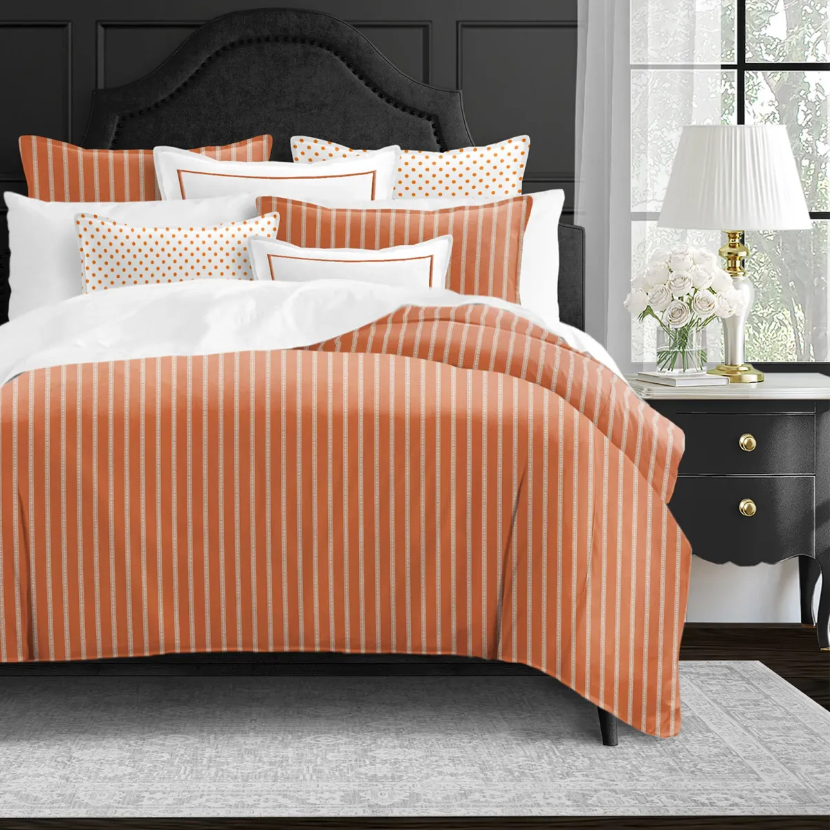 6ix Tailors Fine Linens Skipper Tangerine Coverlet Set