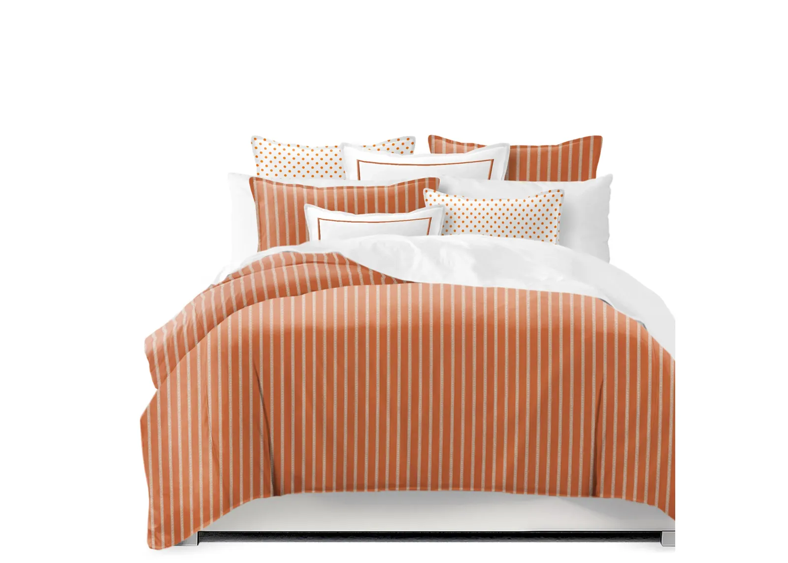 6ix Tailors Fine Linens Skipper Tangerine Coverlet Set