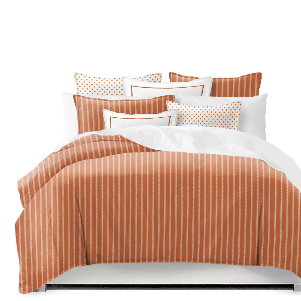 6ix Tailors Fine Linens Skipper Tangerine Coverlet Set