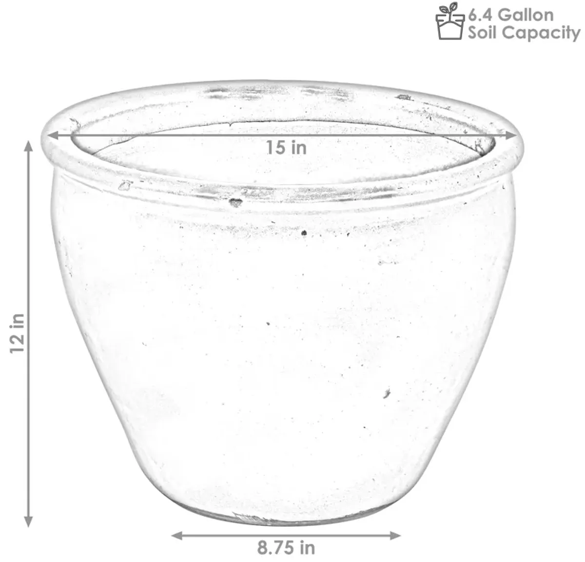 Sunnydaze 15 in Villa High-Fired Glazed Ceramic Planter