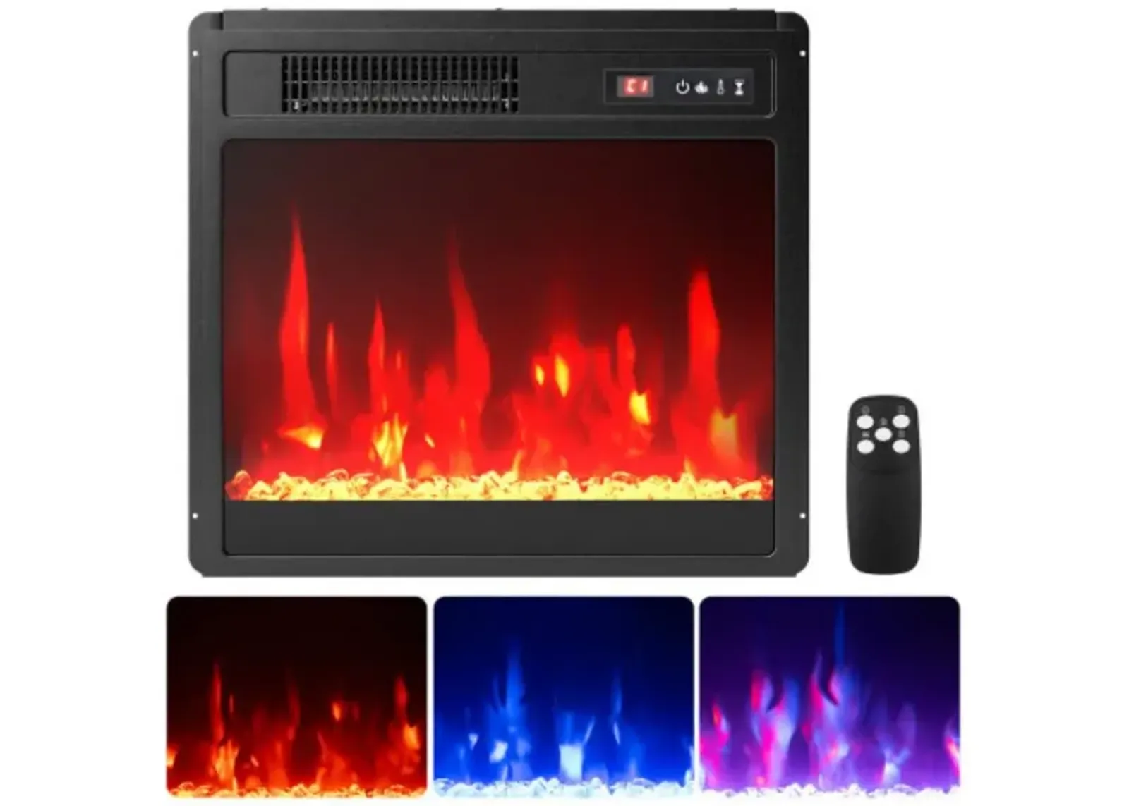 18 Inch Electric Fireplace Insert Fireplace Heater with Overheat Protection