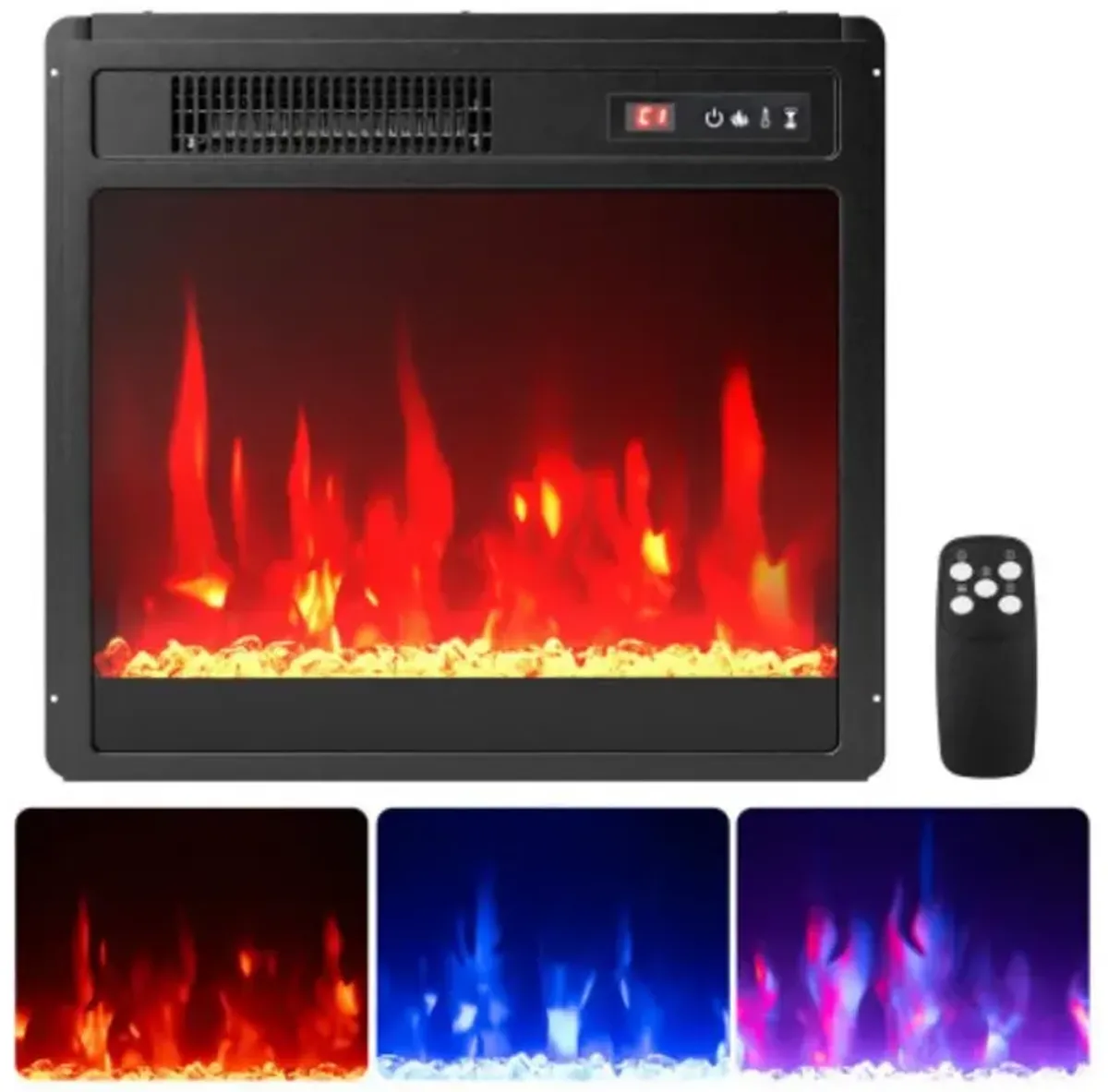 18 Inch Electric Fireplace Insert Fireplace Heater with Overheat Protection