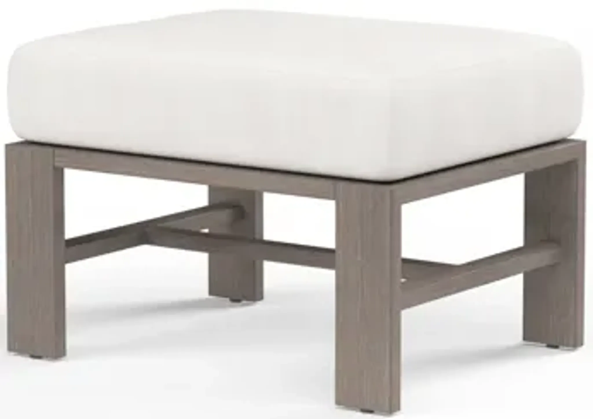 Laguna Ottoman In Canvas Flax No Welt Mathis Home | Furniture.com
