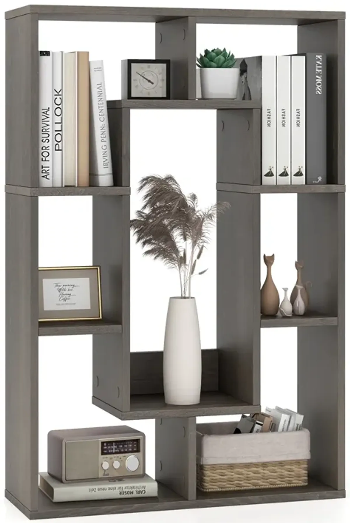 7-Cube Geometric Bookshelf Modern Decorative Open Bookcase