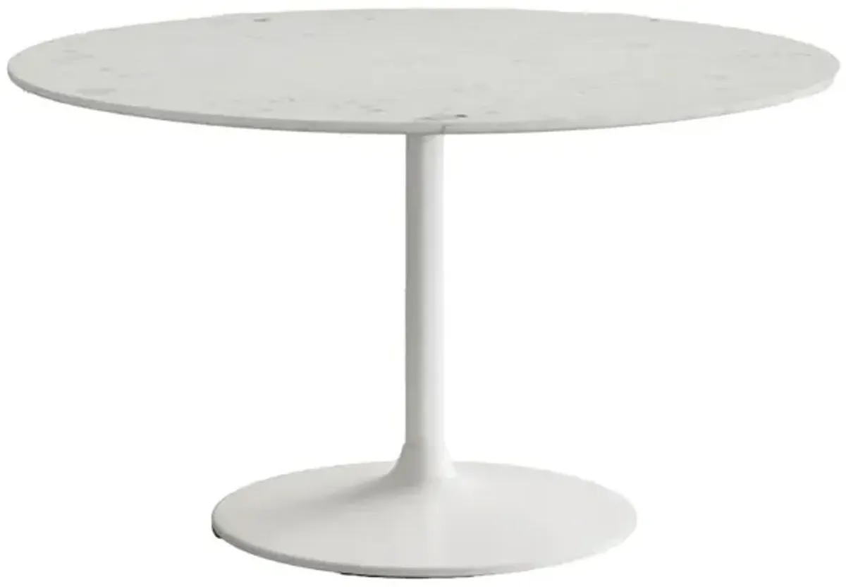 Jofran Rowan 54 Modern Luxury Pedestal Round Marble Dining Table