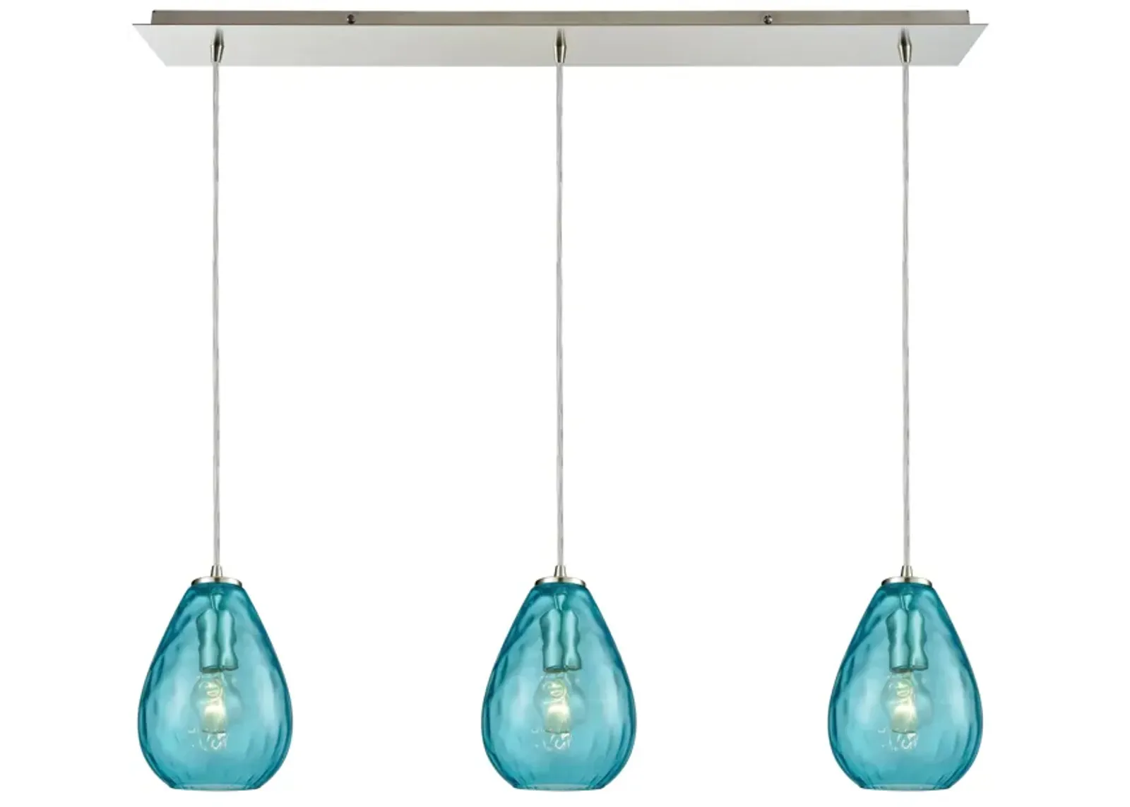 Lagoon Blue 3-Light Linear Mini Pendant