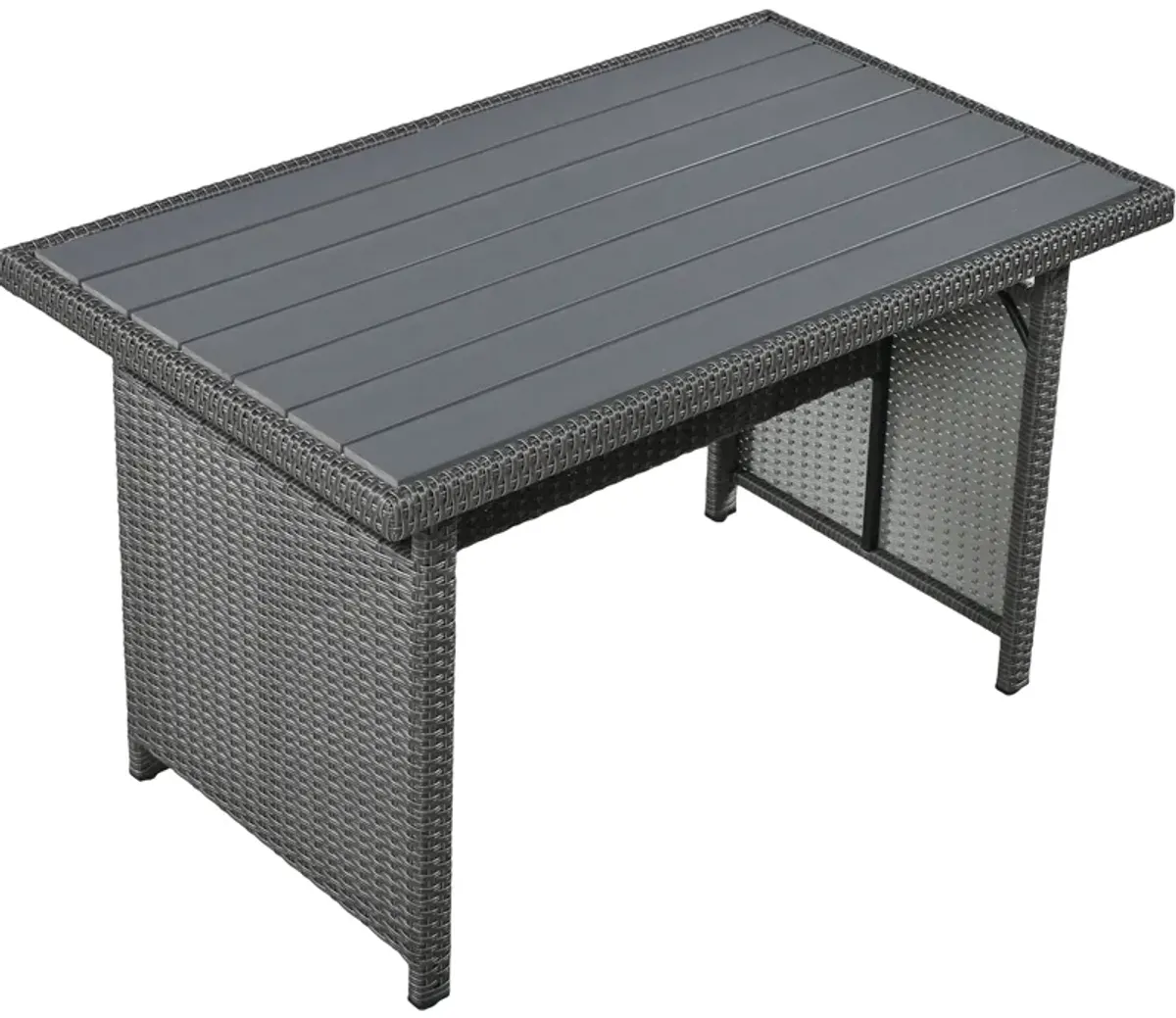 Merax Outdoor Patio Rattan Sectional Sofa Table Bench Set