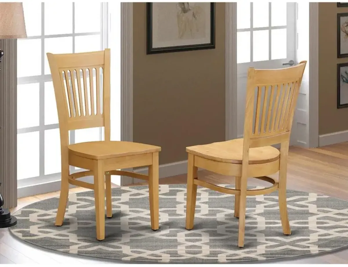 East West Furniture Vancouver    Wood  Seat  Kitchen  dining  Chairs  in  Oak  Finish,  Set  of  2