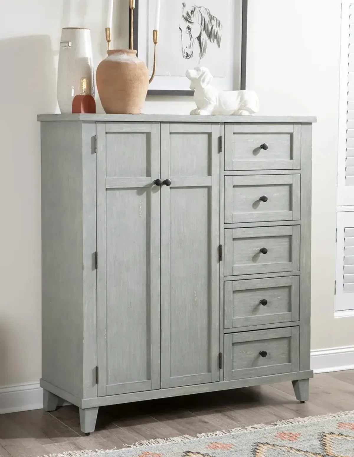 XXX's and OOO's Door Drawer Chest