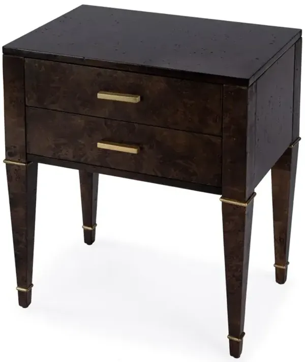 Butler Specialty Kai 2 Drawer End Table, Dark Brown