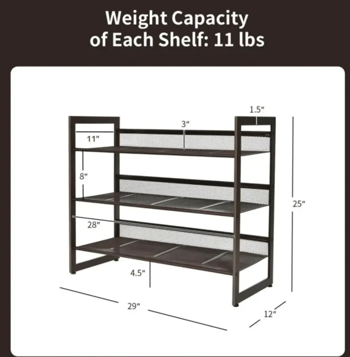 Hivvago Flat and Slant Metal Shoe Rack for Entryway Hallway