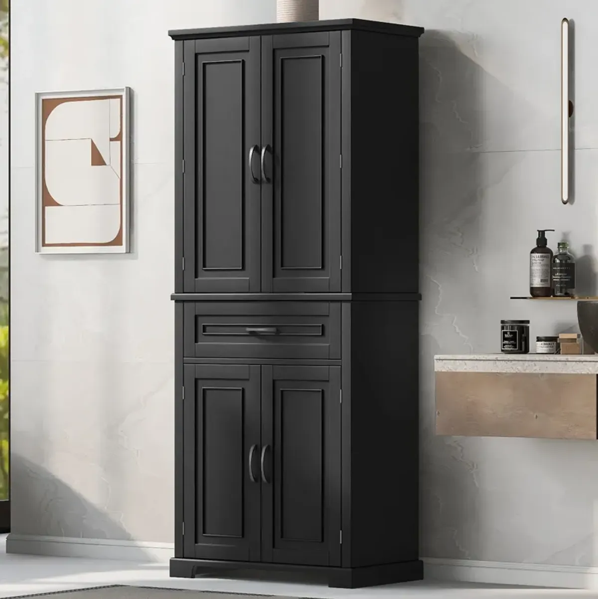 Merax Bathroom Storage Cabinet with Adjustable Shelf