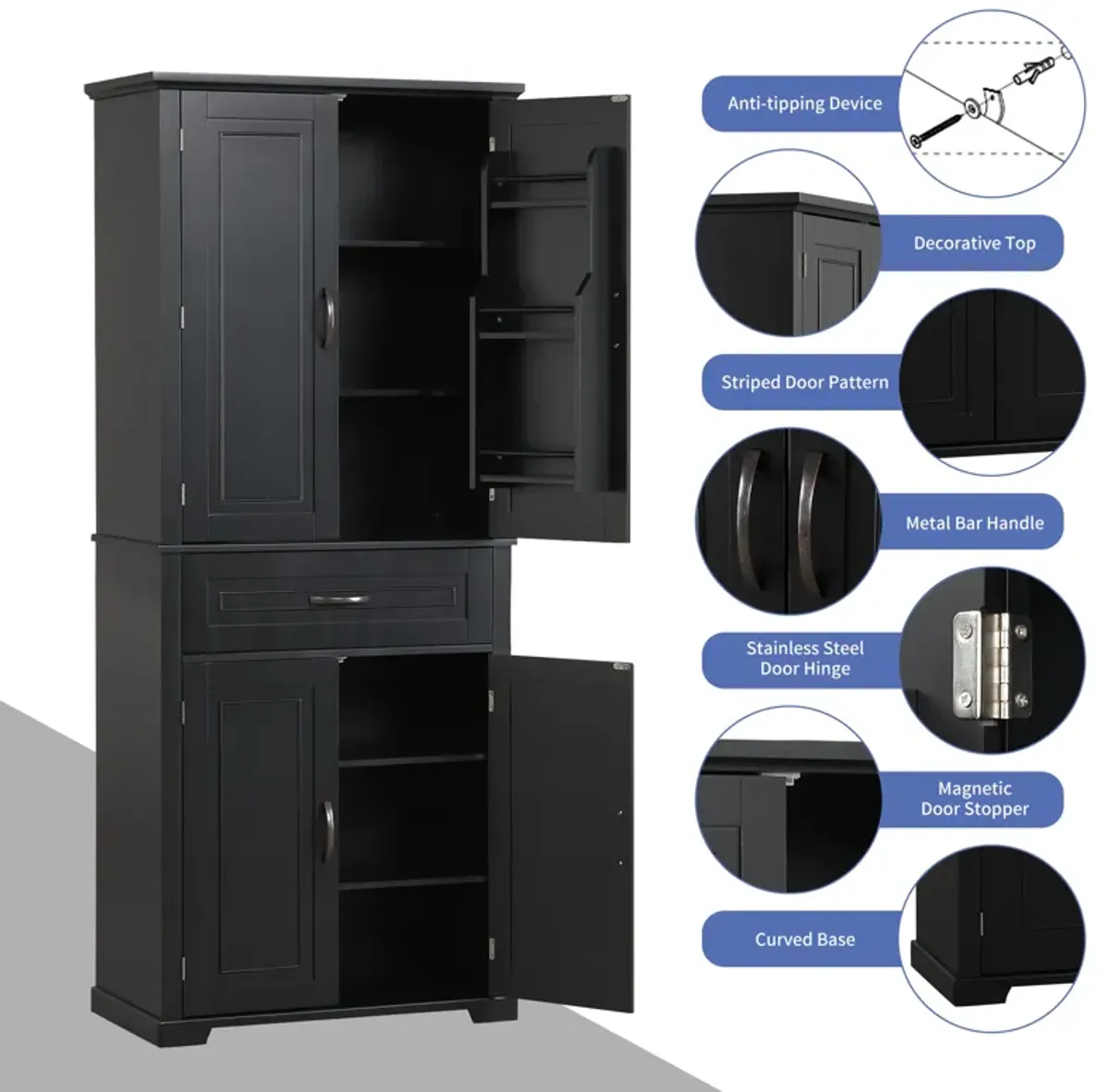 Merax Bathroom Storage Cabinet with Adjustable Shelf