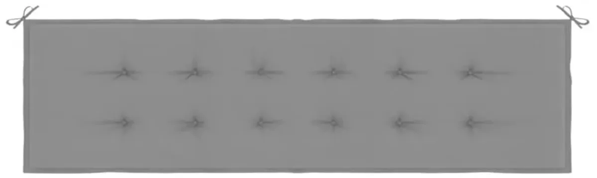 Claire Outdoor Cushion for Bench, Gray Fabric, Non Slip Ropes, 71 Inch - Benzara
