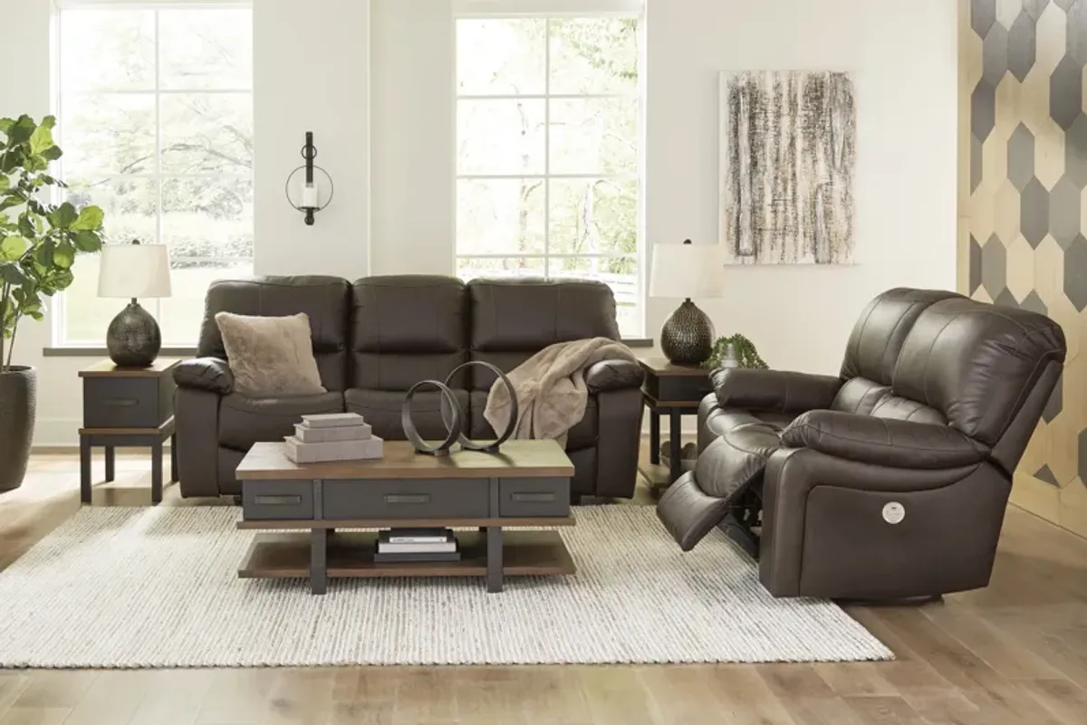 Leesworth Dark Brown Power Reclining Sofa