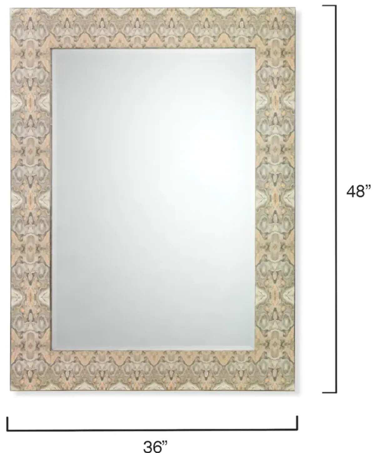 Rorschach Mirror, Gray and Cream Lacquer