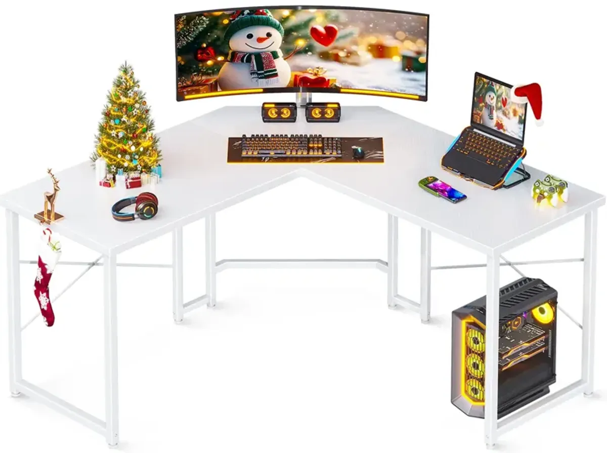 Casaottima L Shaped Gaming Desk, Corner Desk Gaming Table for Home Office, Computer Desk Sturdy Writing Workstation for Small Sp