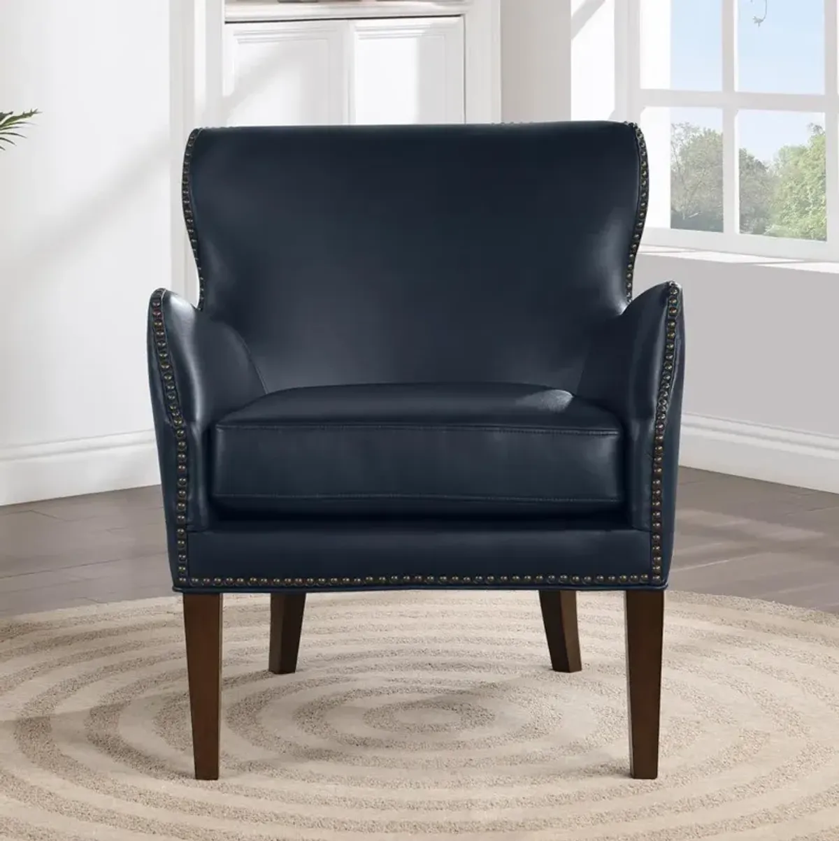 Comfort Pointe Dallas Midnight Blue High Leg Slope Arm Chair