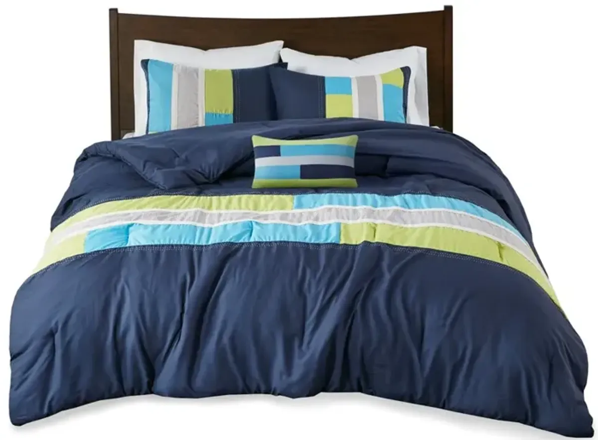 Gracie Mills Nyssa Urban Striped Comforter Set