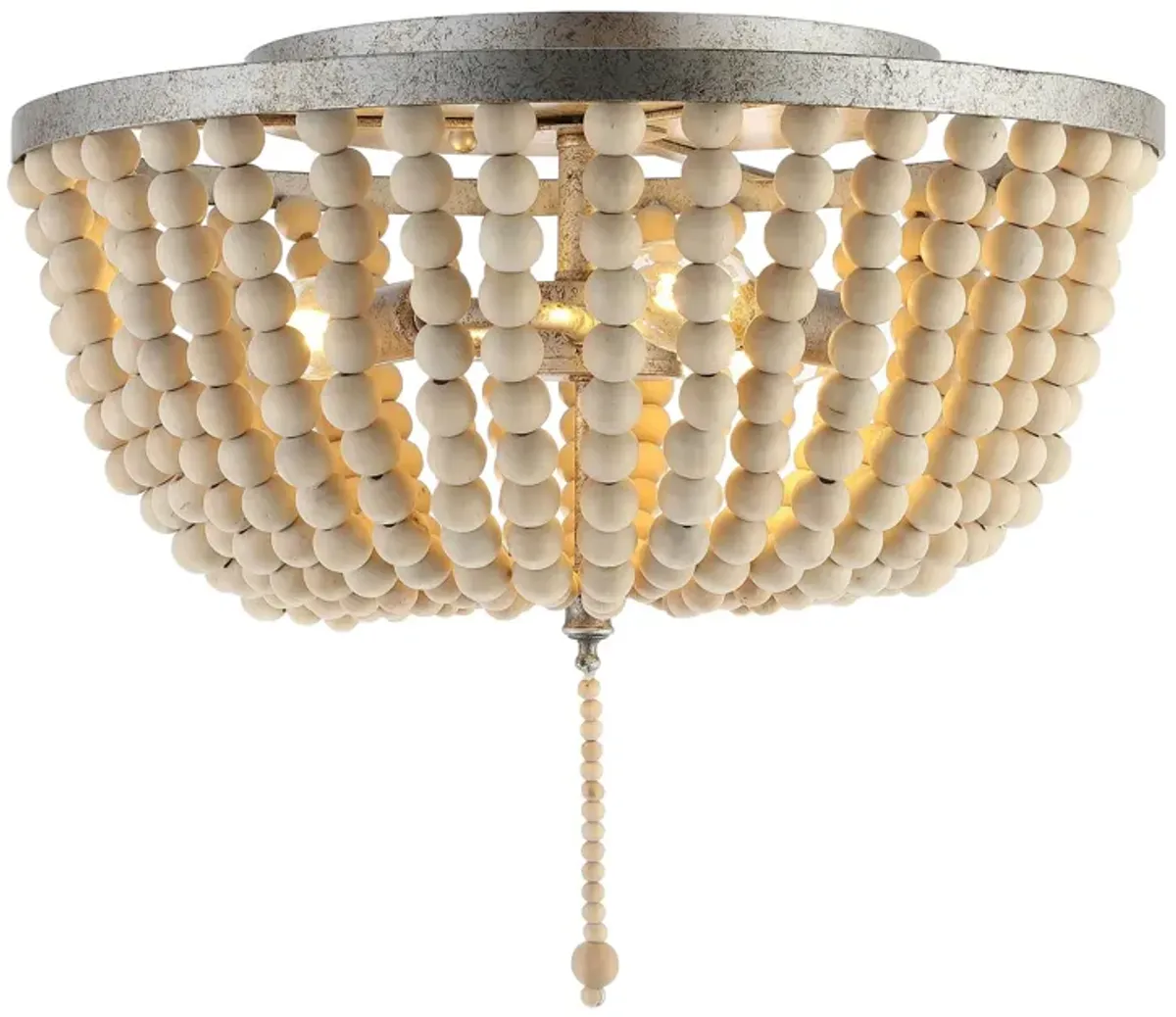 Allison Wood Beaded/Metal LED Flush Mount