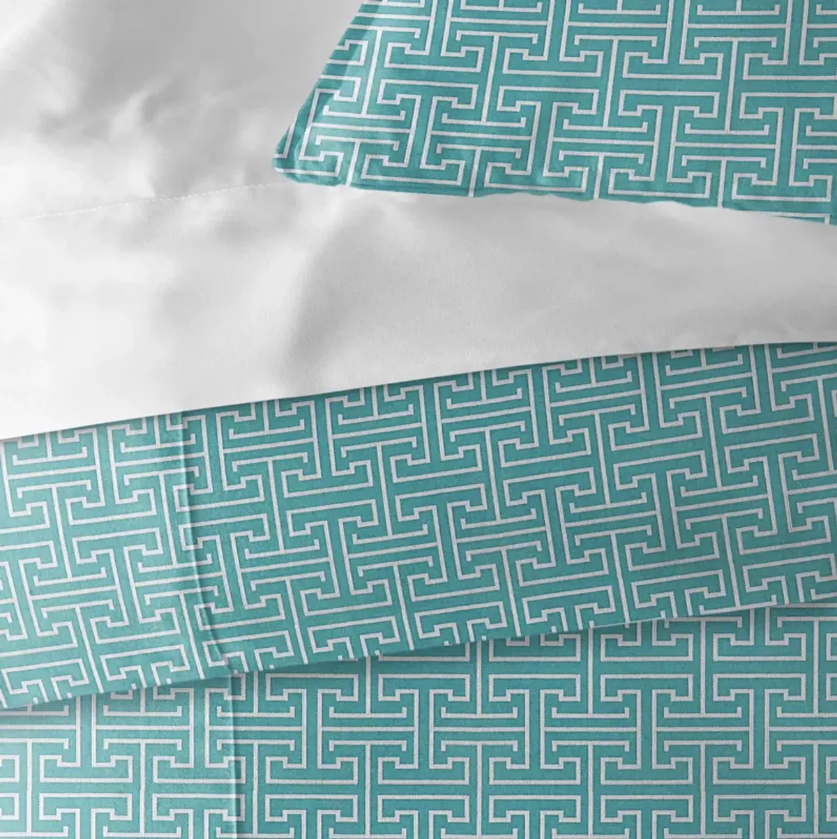 6ix Tailors Fine Linens Bishop Turquoise Coverlet Set