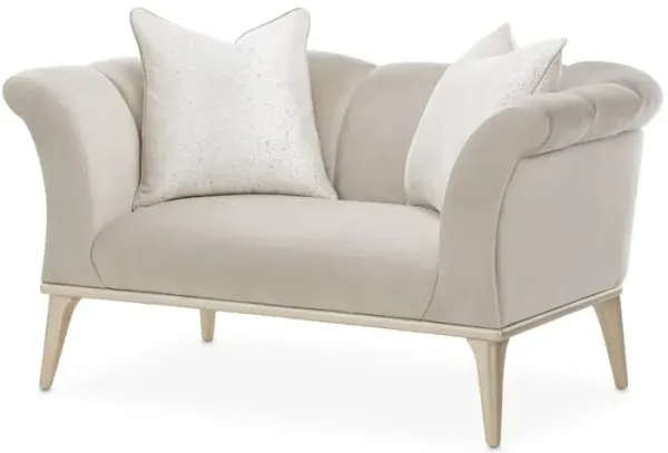 Michael Amini Yvette Chair and a Half - Porcini/Medium Champagne