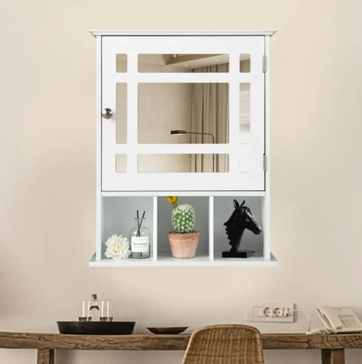 Hivvago Wall Mounted and Mirrored Bathroom Cabinet