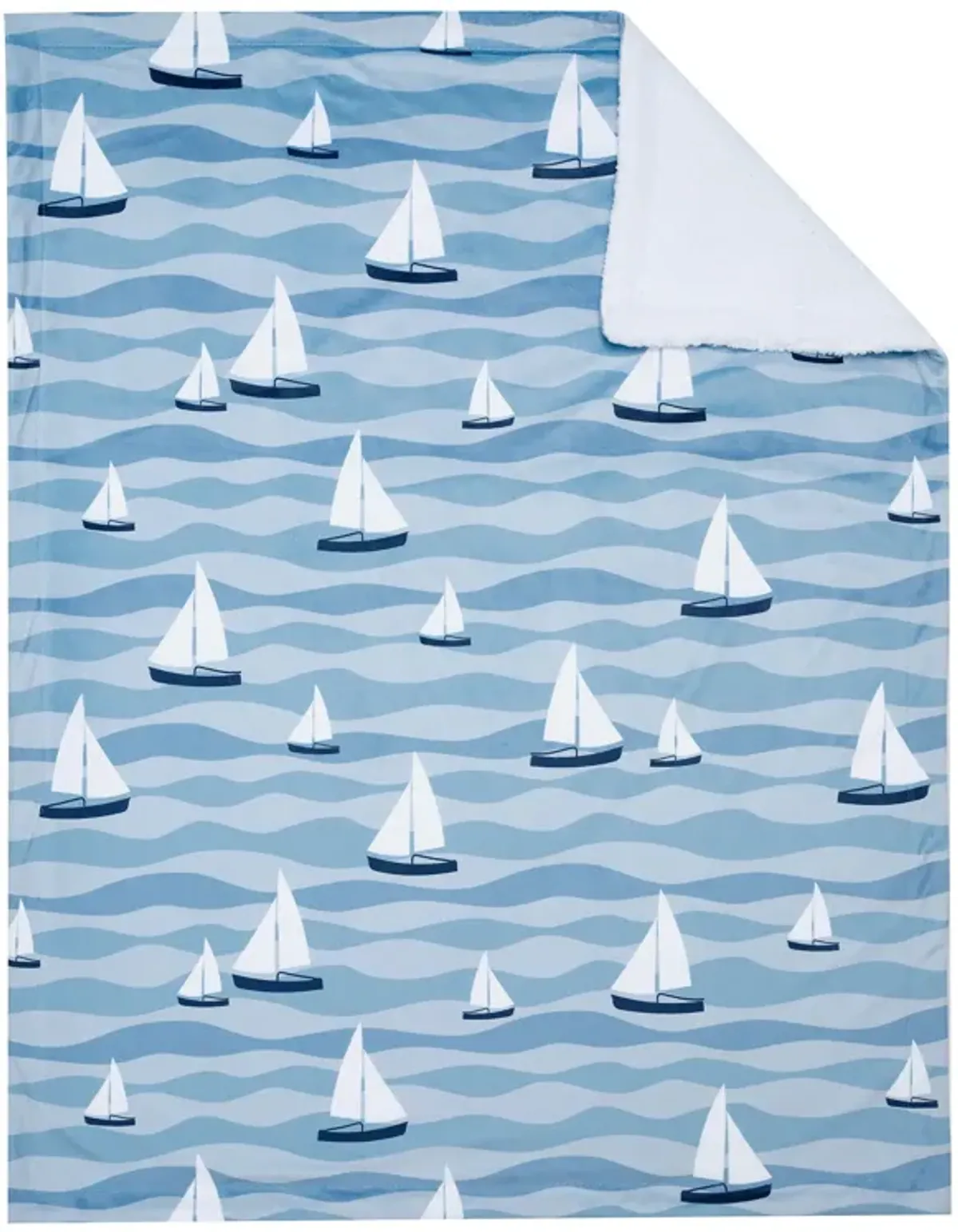 Lambs & Ivy Little Skipper Soft Luxury Nautical Sailboat Fleece Baby Blanket