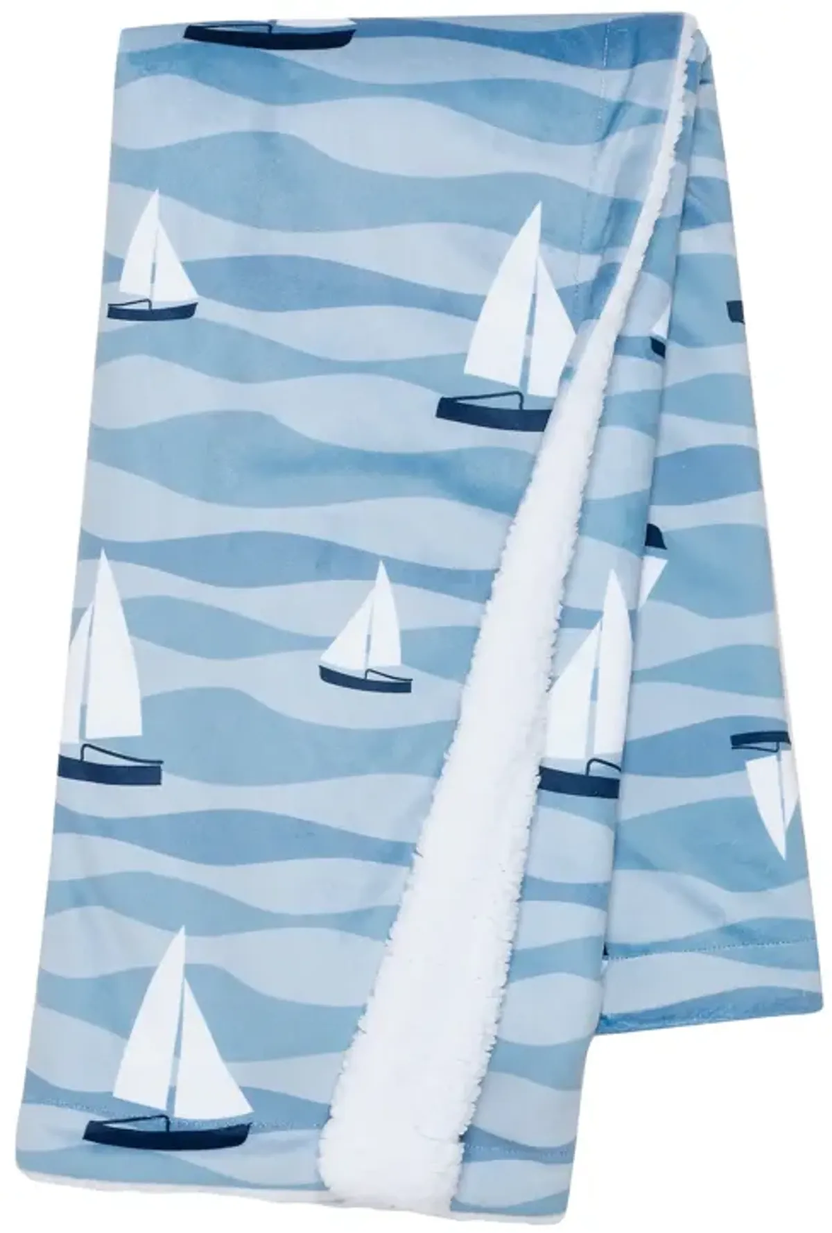 Lambs & Ivy Little Skipper Soft Luxury Nautical Sailboat Fleece Baby Blanket