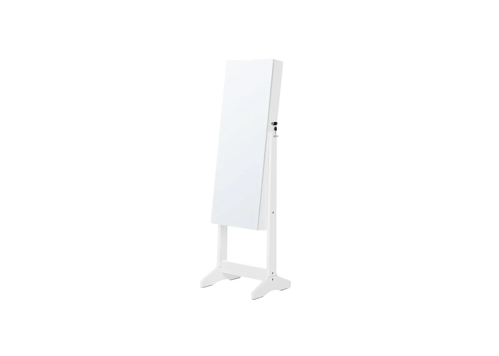 Hivvago White Freestanding Jewelry Cabinet Armoire with Mirror