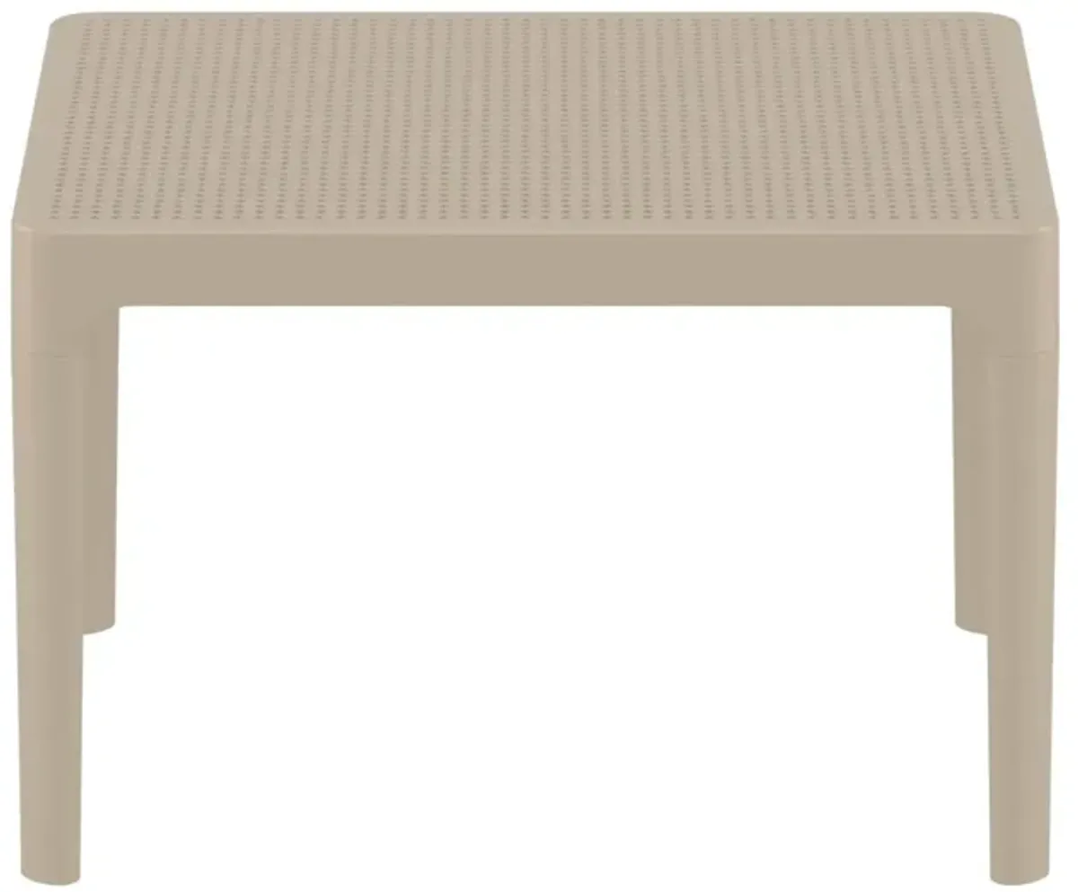 23.5" Black Rectangular Outdoor Patio Side Table