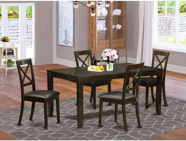 5 Pc Dining room set-Dining Table with Leaf and 4 Chairs for Dining room