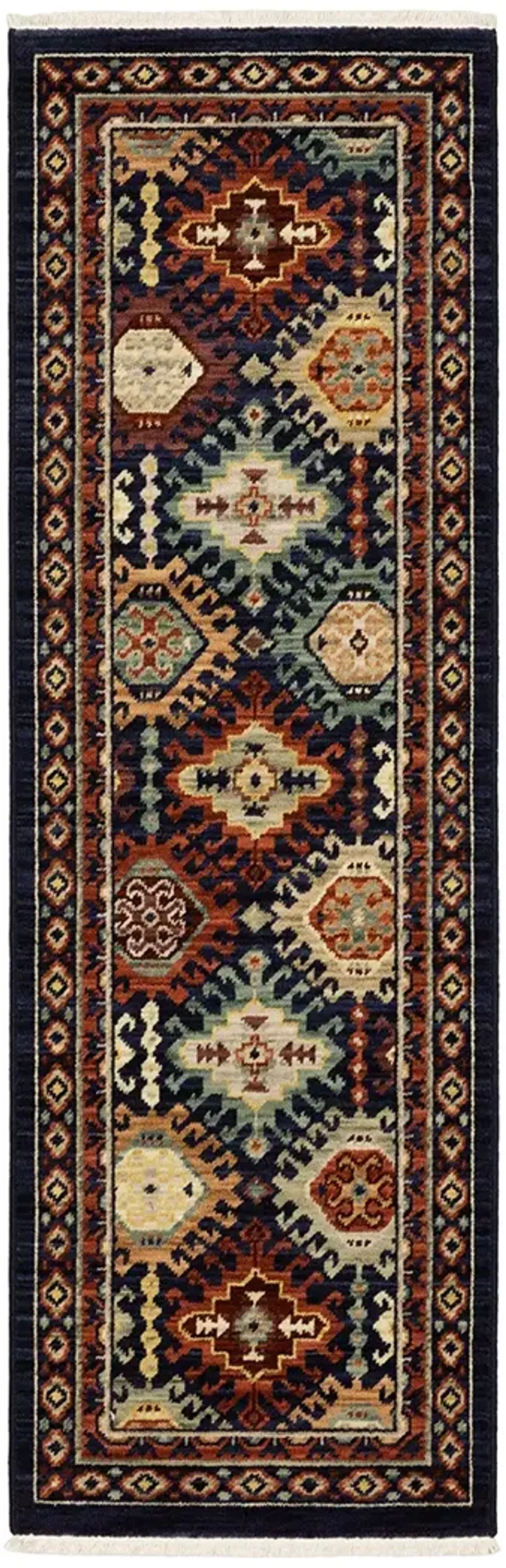 Lilihan 2' x 6' Navy Rug