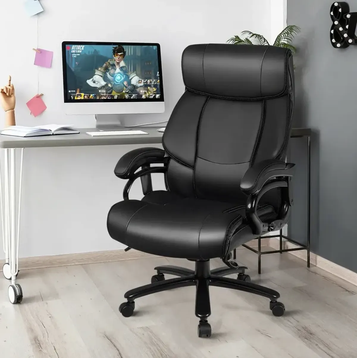 Big & Tall 400lb PU Leather Massage Office Chair