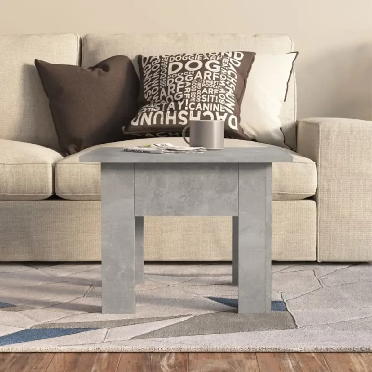 vidaXL Coffee Table Concrete Gray 21.7"x21.7"x16.5" Chipboard