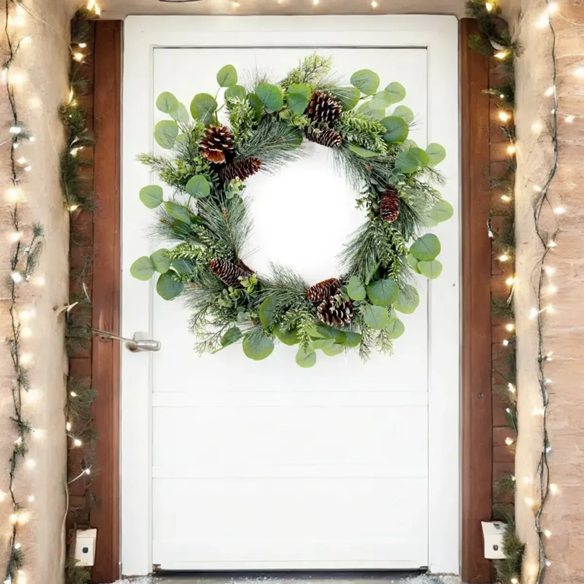 Pine and Eucalyptus Wreath for Christmas and Winter Home Décor