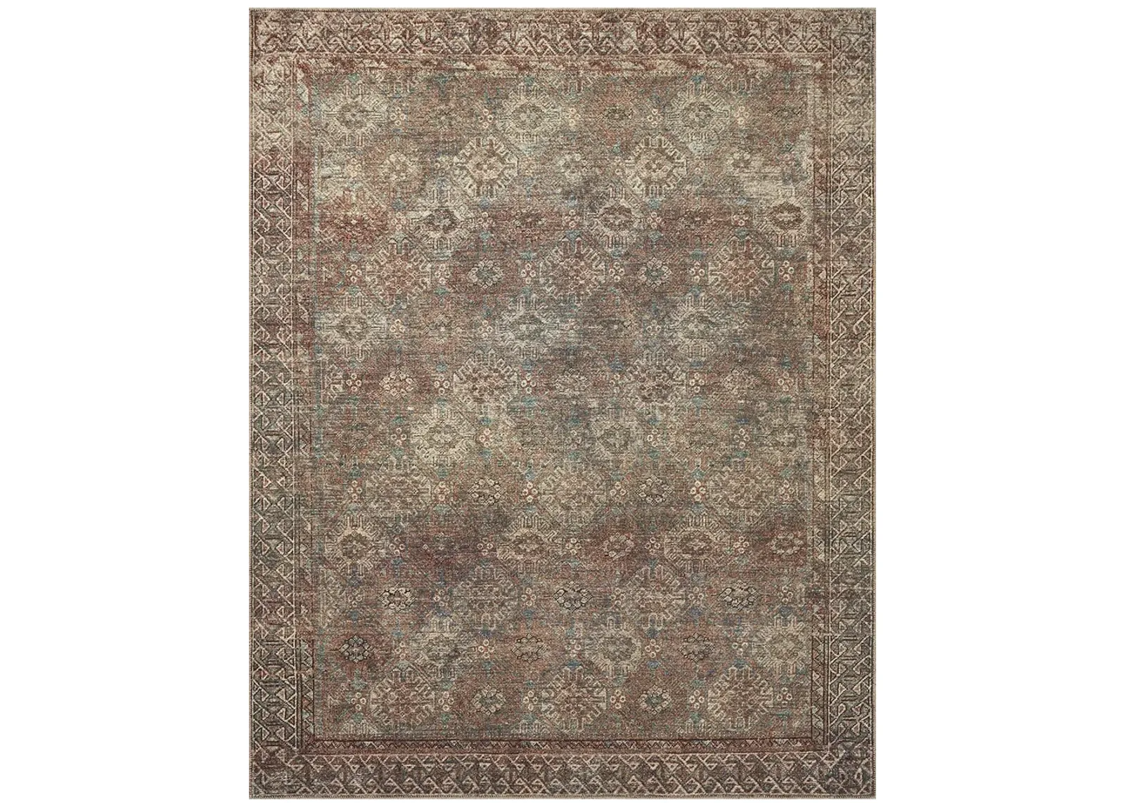 Billie BIL04 Aqua/Rust 10' x 14' Rug