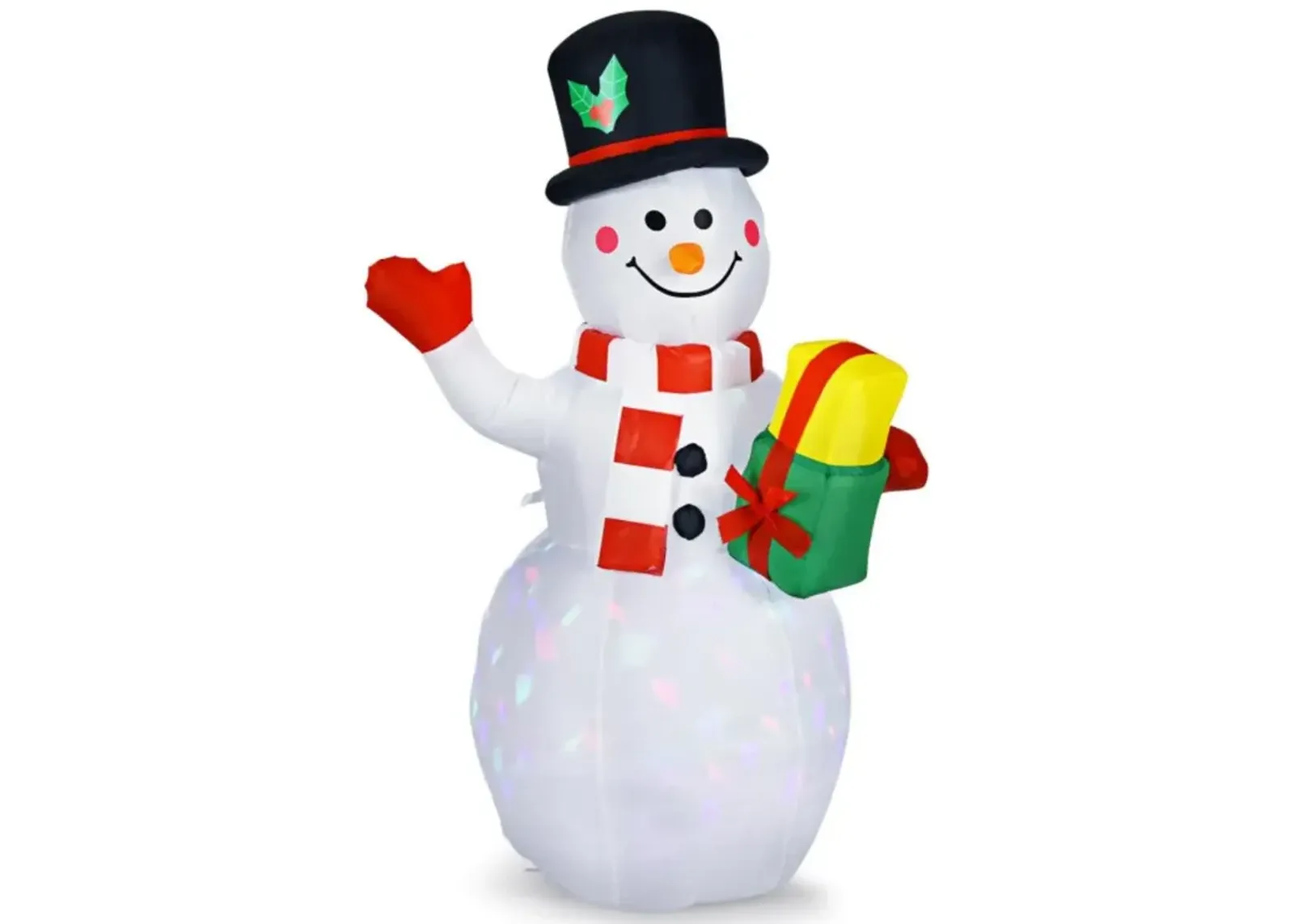 Hivvago 5 Feet Tall Snowman Inflatable Blow up Inflatable with Built-in Colorful LED Lights