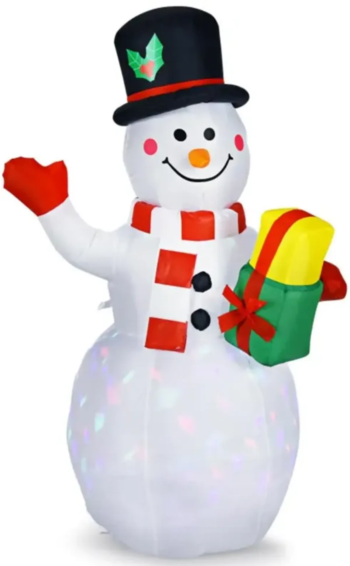 Hivvago 5 Feet Tall Snowman Inflatable Blow up Inflatable with Built-in Colorful LED Lights